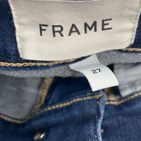 Frame Women's High Rise Le High Straight Raw Edge Denim Jeans Blue Size 27 - Picture 12 of 16